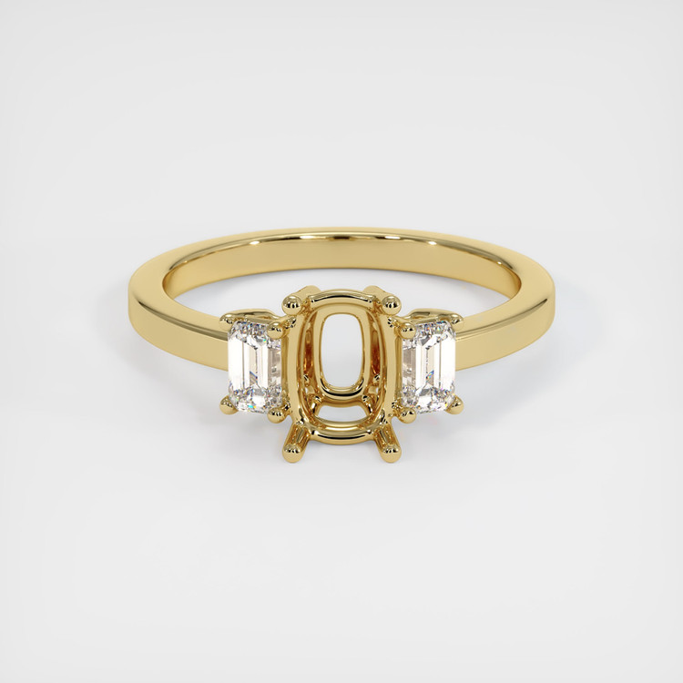 14K Yellow Gold Three Stone Ring Setting