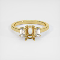 18K Yellow Gold Three Stone Ring Setting Image