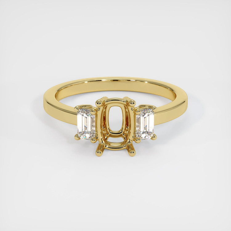 18K Yellow Gold Three Stone Ring Setting