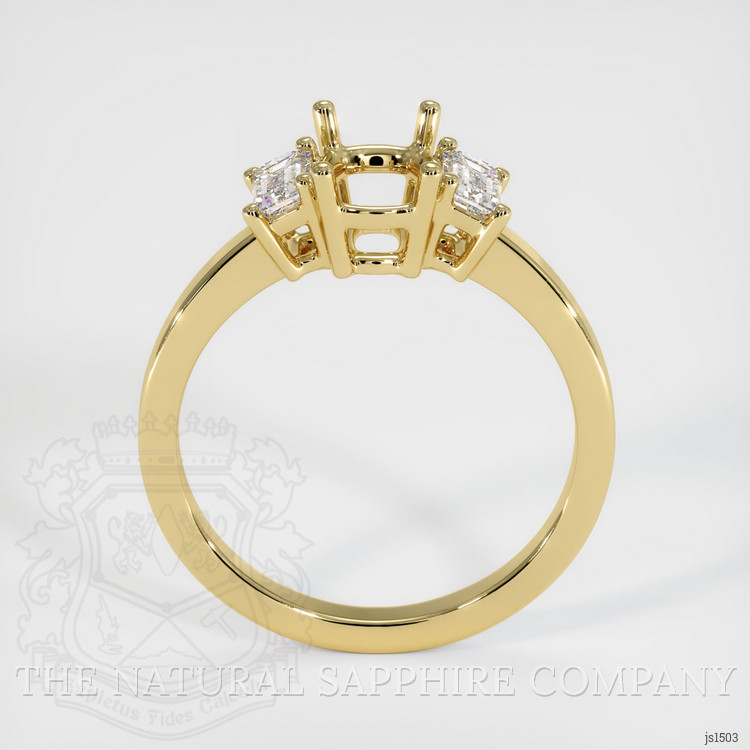 18K Yellow Gold Three Stone Ring Setting