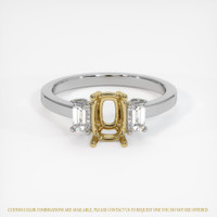 14K Yellow & White Three Stone Ring Setting Image