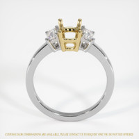 14K Yellow & White Three Stone Ring Setting Image
