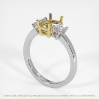 18K Yellow & White Three Stone Ring Setting Video