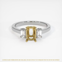 18K Yellow & White Three Stone Ring Setting Image