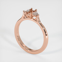 14K Rose Gold Three Stone Ring Setting Video