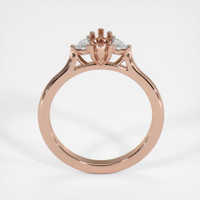 14K Rose Gold Three Stone Ring Setting Image