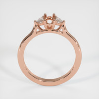 14K Rose Gold Three Stone Ring Setting Image
