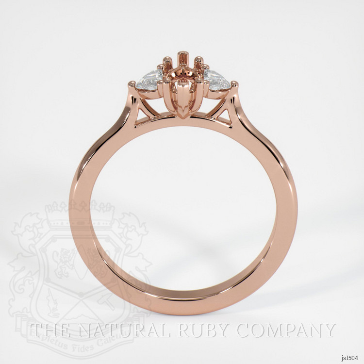 14K Rose Gold Three Stone Ring Setting