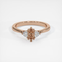18K Rose Gold Three Stone Ring Setting Image