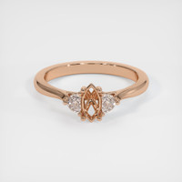 18K Rose Gold Three Stone Ring Setting Image