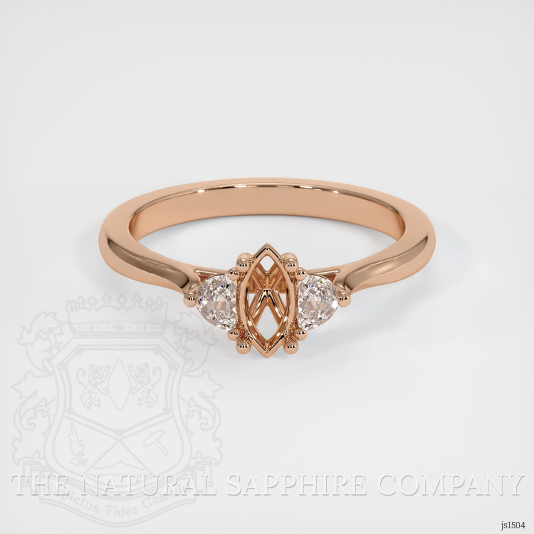 18K Rose Gold Three Stone Ring Setting