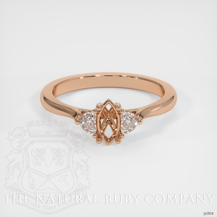 18K Rose Gold Three Stone Ring Setting