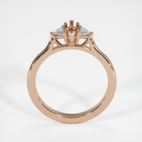 18K Rose Gold Three Stone Ring Setting Image