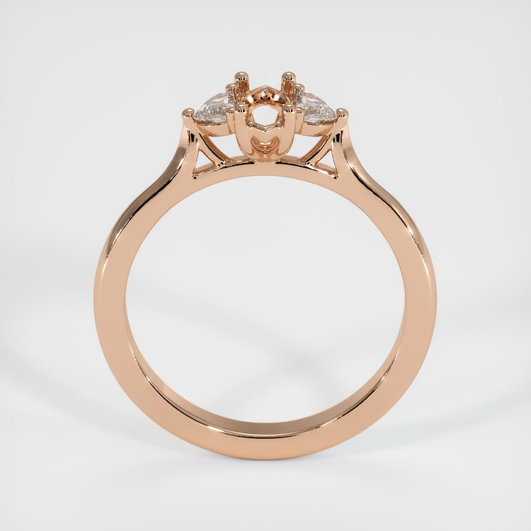 18K Rose Gold Three Stone Ring Setting