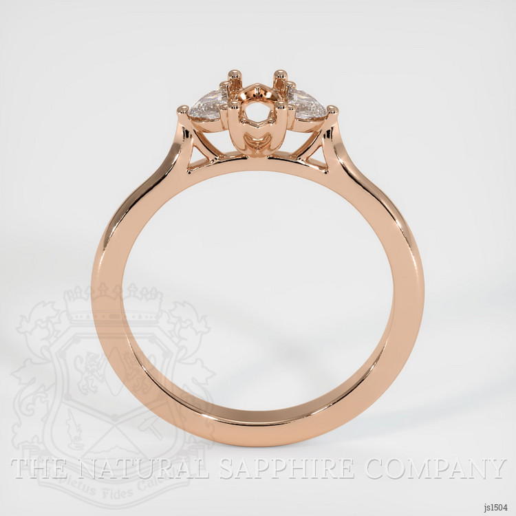 18K Rose Gold Three Stone Ring Setting