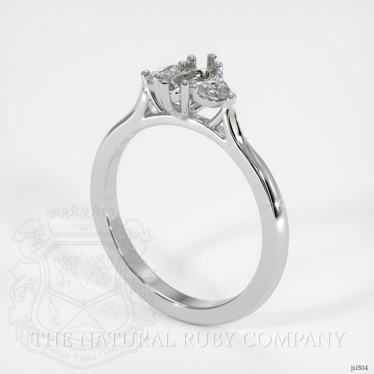 10K White Gold Three Stone Ring Setting