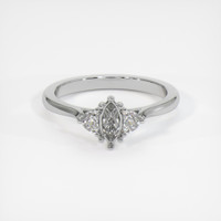 10K White Gold Three Stone Ring Setting Image