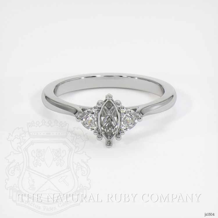 10K White Gold Three Stone Ring Setting