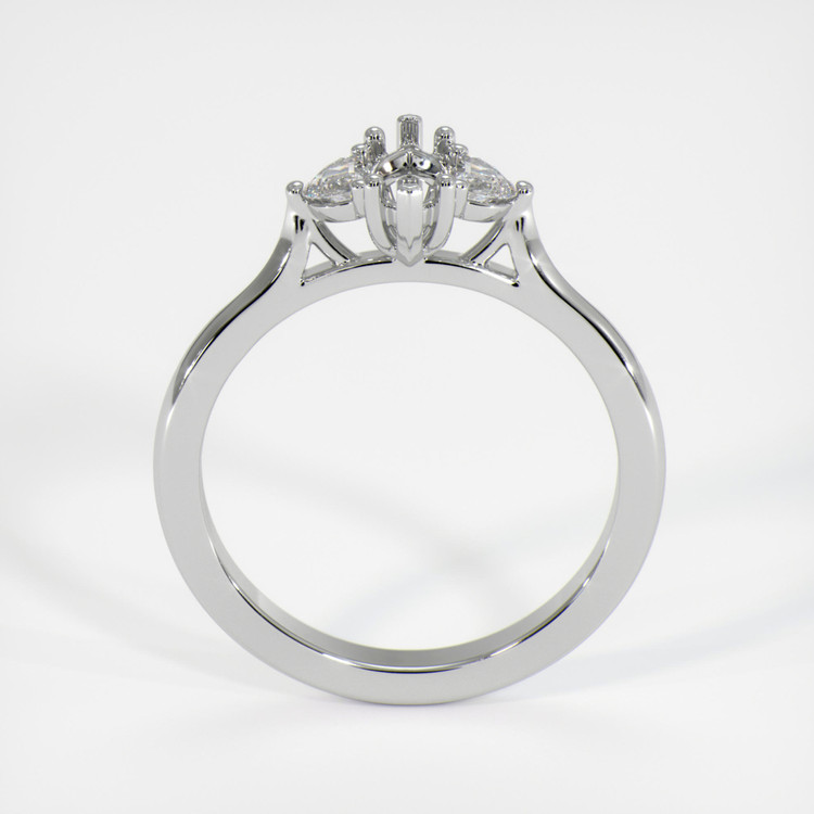 10K White Gold Three Stone Ring Setting