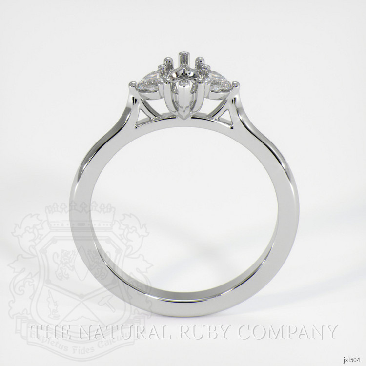 10K White Gold Three Stone Ring Setting