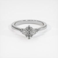 18K White Gold Three Stone Ring Setting Image