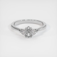 18K White Gold Three Stone Ring Setting Image