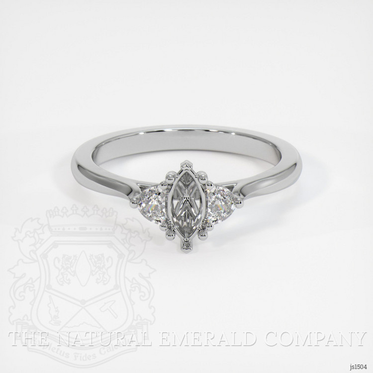18K White Gold Three Stone Ring Setting