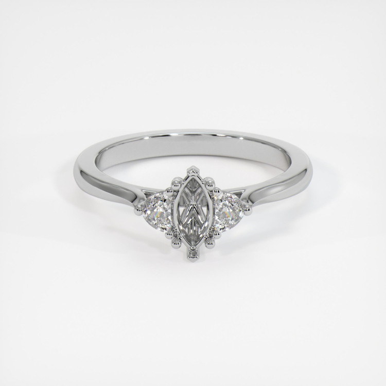 18K White Gold Three Stone Ring Setting