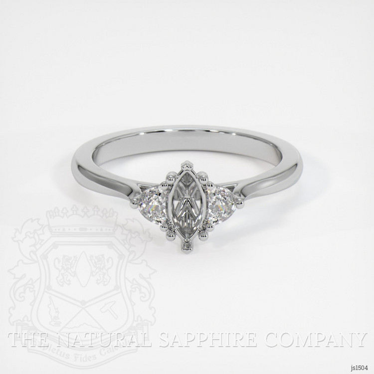 18K White Gold Three Stone Ring Setting
