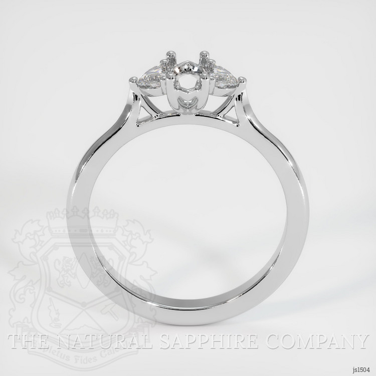 18K White Gold Three Stone Ring Setting