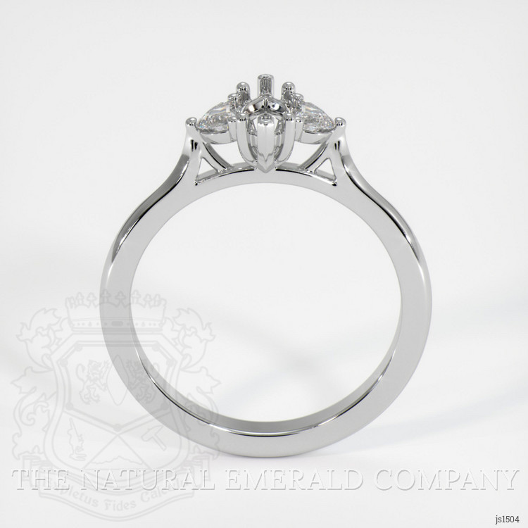 18K White Gold Three Stone Ring Setting