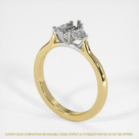 14K White & Yellow Three Stone Ring Setting Image