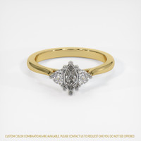 14K White & Yellow Three Stone Ring Setting Image