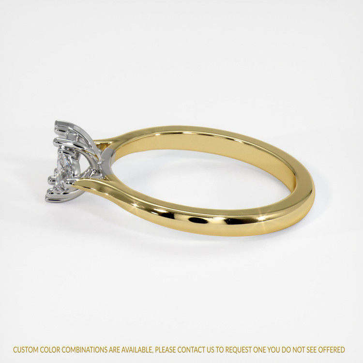 14K White & Yellow Three Stone Ring Setting