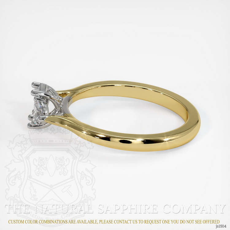 14K White & Yellow Three Stone Ring Setting