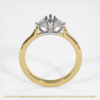 14K White & Yellow Three Stone Ring Setting Image