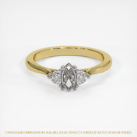18K White & Yellow Three Stone Ring Setting Image