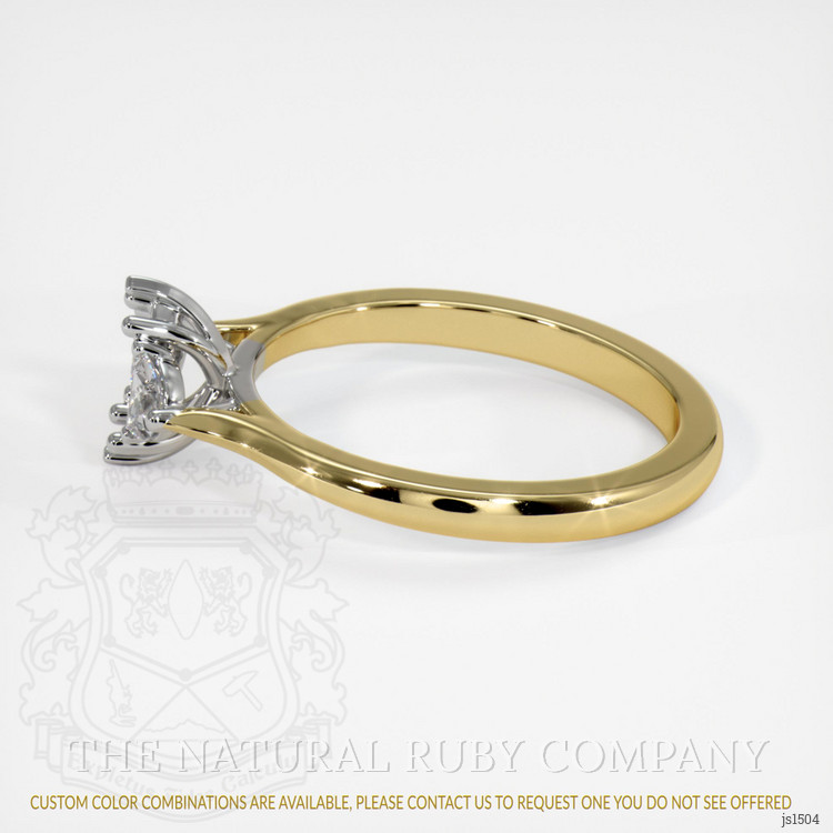 18K White & Yellow Three Stone Ring Setting