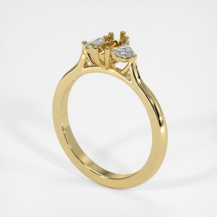 10K Yellow Gold Three Stone Ring Setting