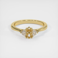 10K Yellow Gold Three Stone Ring Setting Image