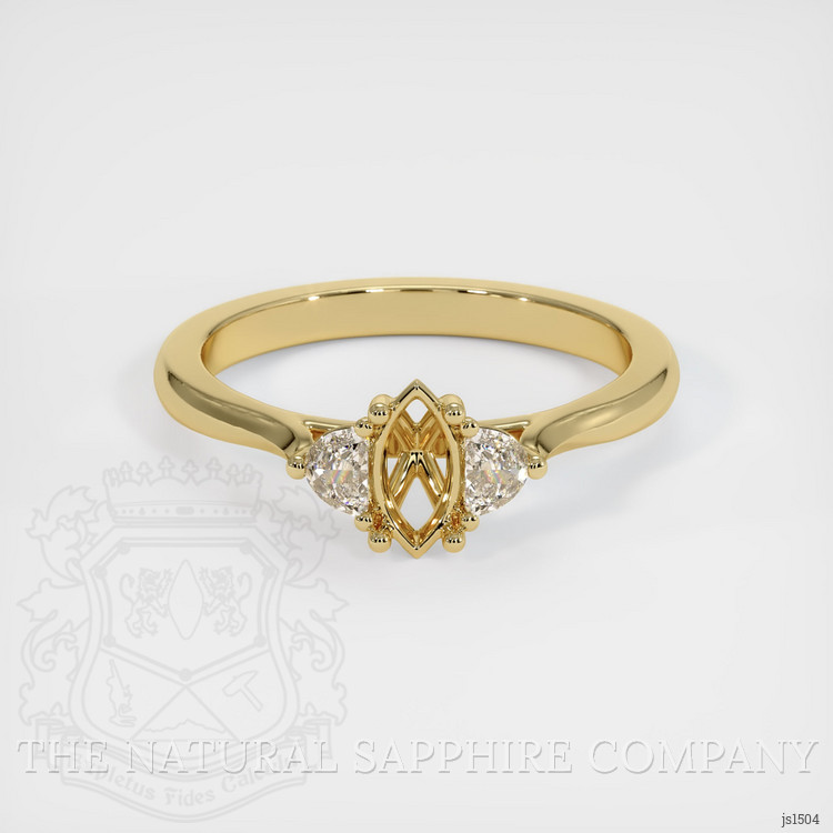 10K Yellow Gold Three Stone Ring Setting