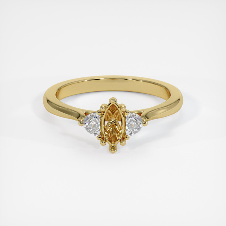 10K Yellow Gold Three Stone Ring Setting