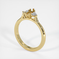 14K Yellow Gold Three Stone Ring Setting Image