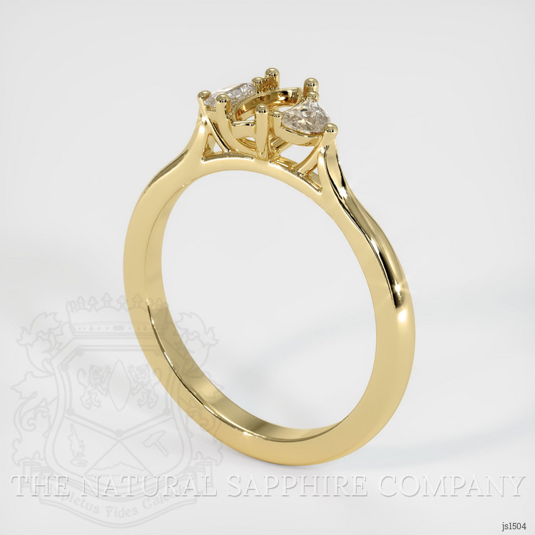 14K Yellow Gold Three Stone Ring Setting