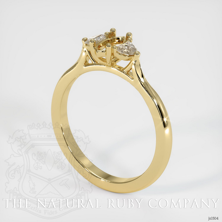 14K Yellow Gold Three Stone Ring Setting
