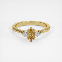 14K Yellow Gold Three Stone Ring Setting Image