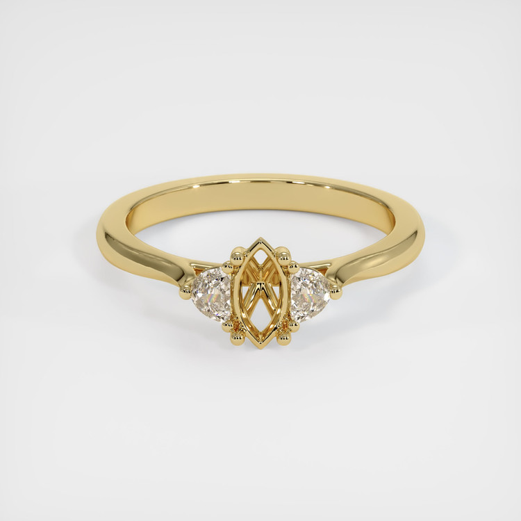 14K Yellow Gold Three Stone Ring Setting