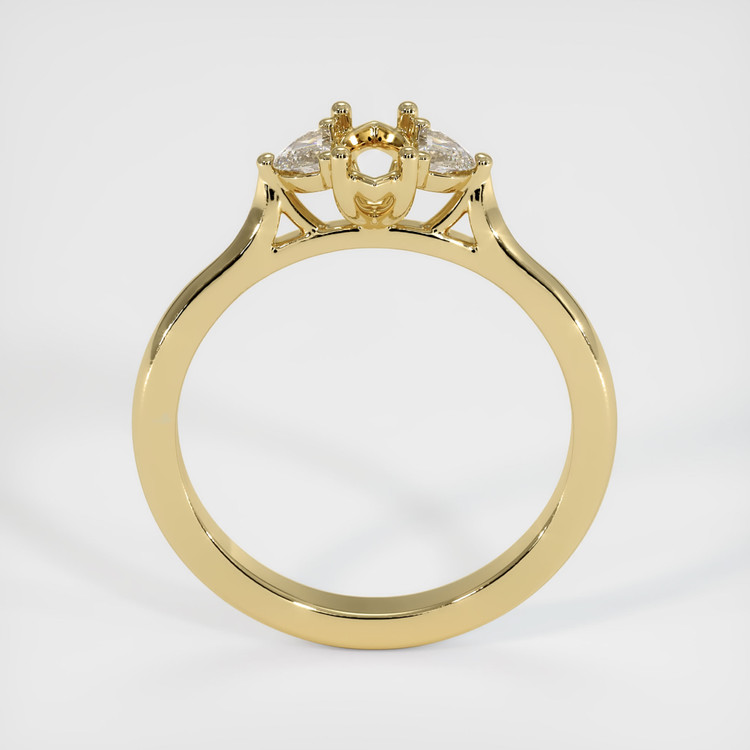 14K Yellow Gold Three Stone Ring Setting