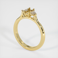 18K Yellow Gold Three Stone Ring Setting Image