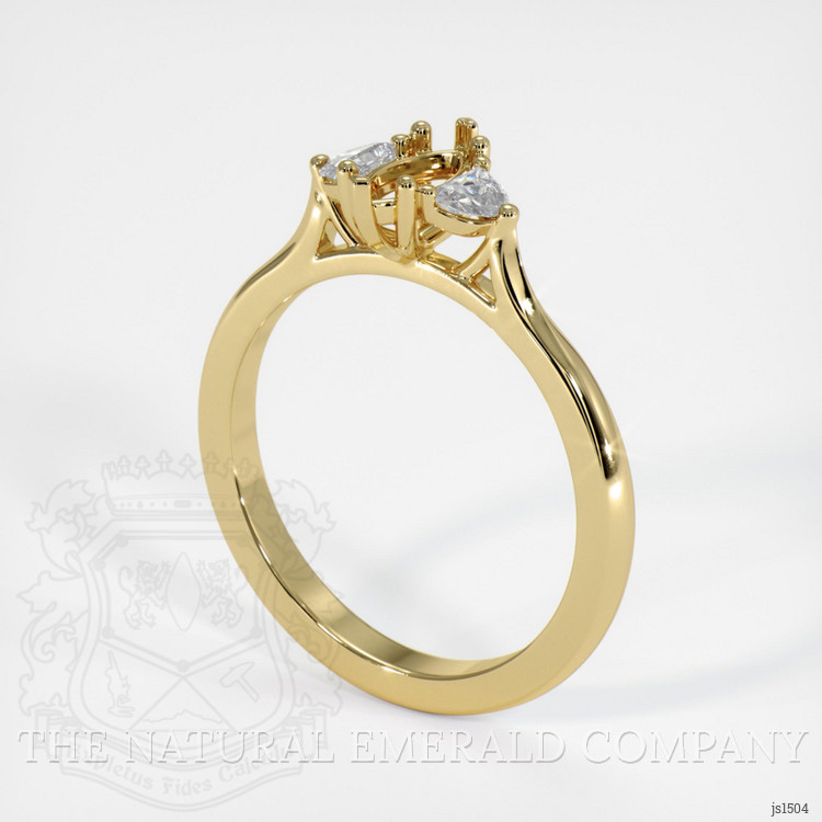 18K Yellow Gold Three Stone Ring Setting